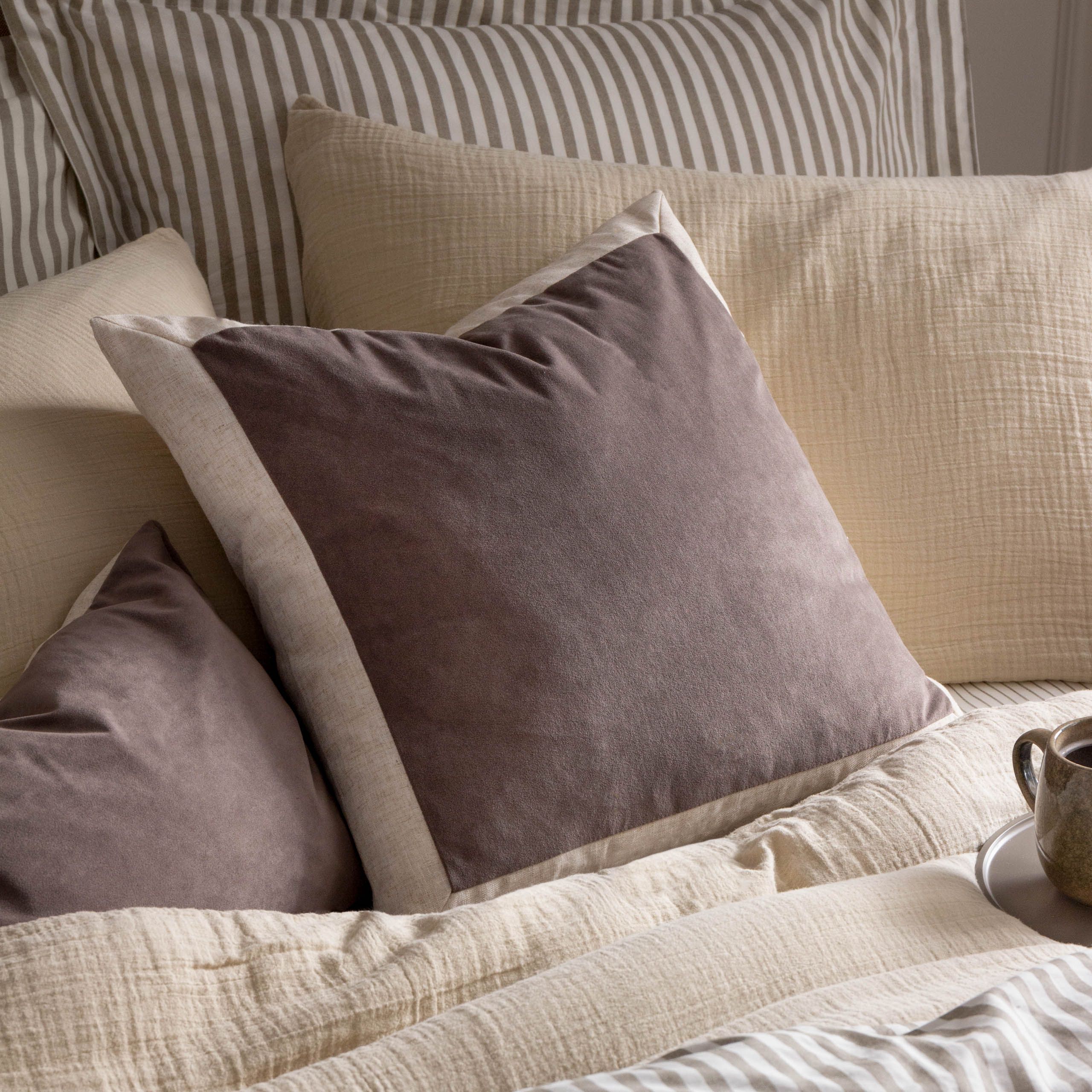 Yard Auden Matte Velvet Cushion in Taupe