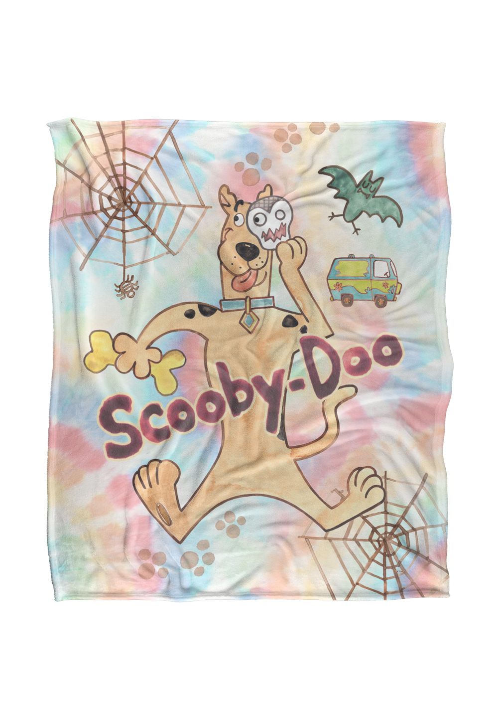 Scooby Doo Blanket, 152x127 cm Watercolor Disguise Silky Touch Super Soft Throw Blanket in White