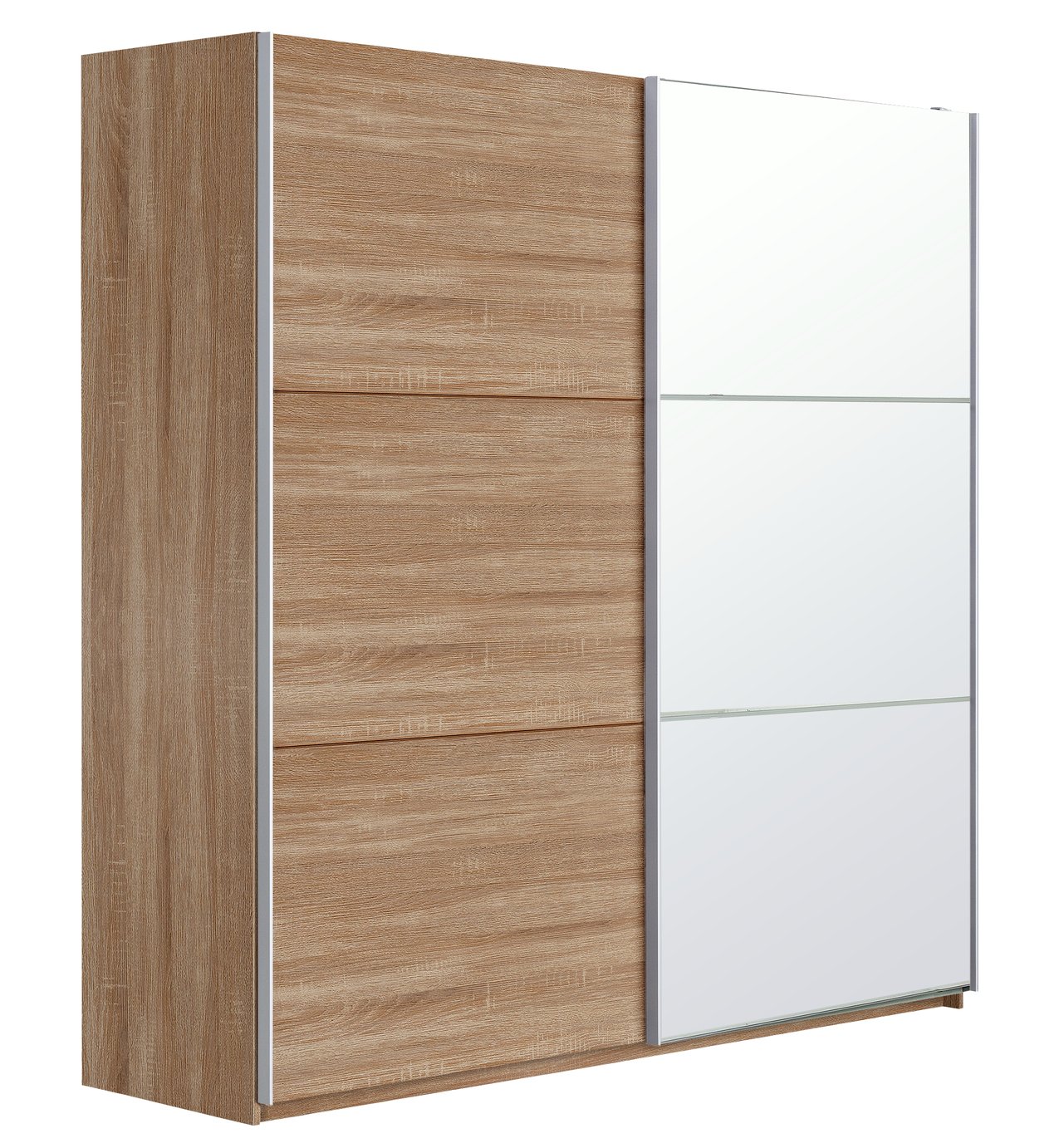 Habitat Holsted Extra Large Oak Effect & Mirror Wardrobe