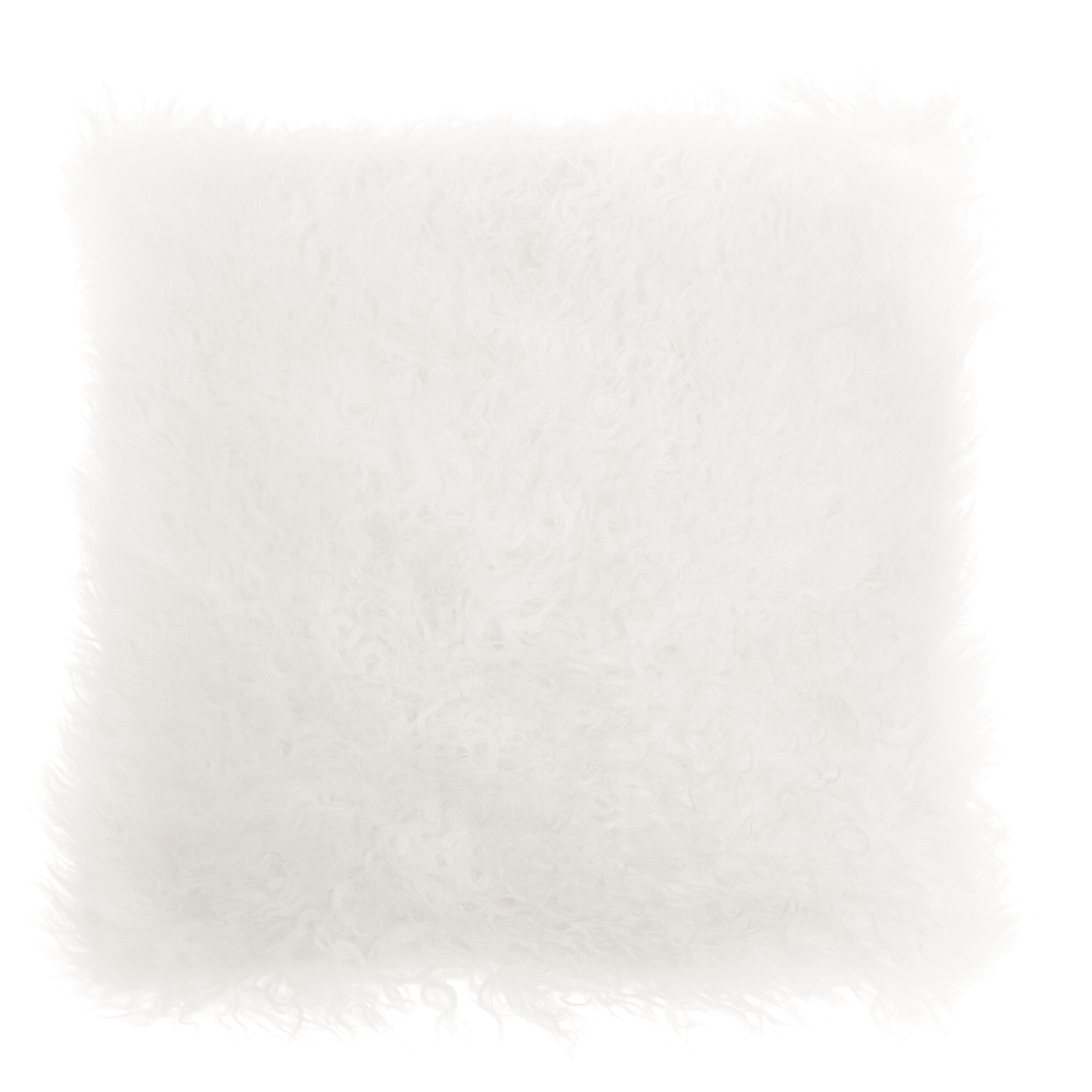 Orsina Bosie Mongolian Fur Square Cushion in White