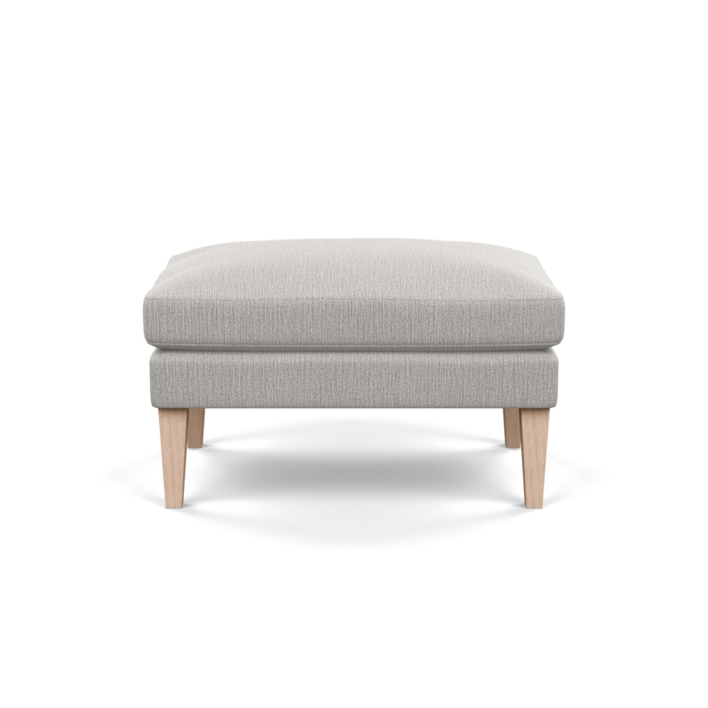 Heal's Wallis Ottoman Smart Linen Mix Silver Natural Ash Feet