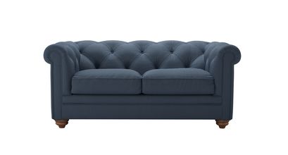 Patrick 2 Seat Sofabed in Midnight Blue Brushed Linen Cotton - sofa.com