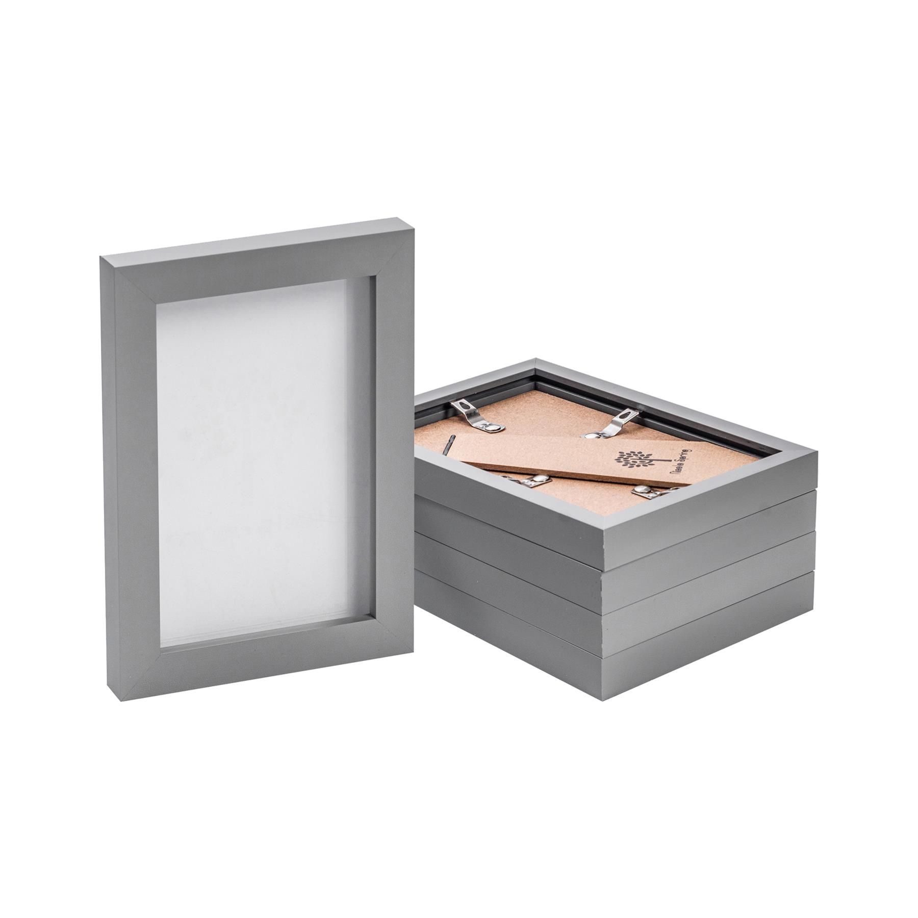 Nicola Spring Photo Frames - 4" x 6" - Pack of 5 in Grey