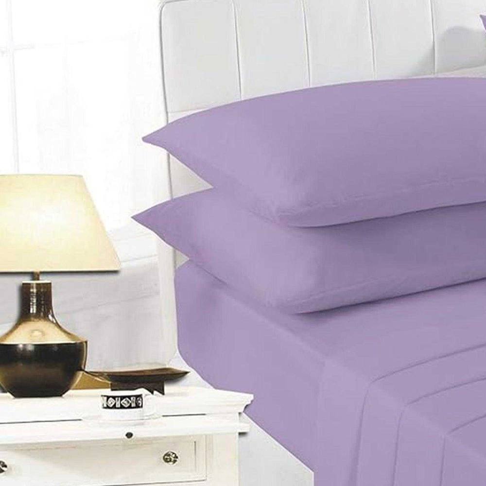 K Collection Percale Percale Fitted Sheet in Lilac