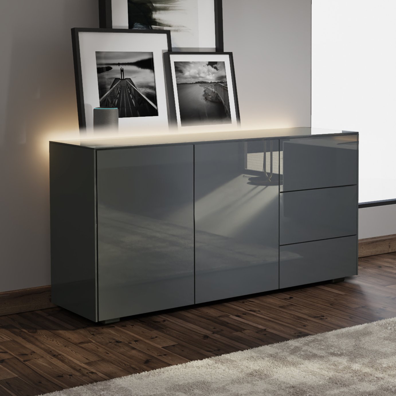 Frank Olsen Smart 2 Door 3 Drawer Sideboard - Grey