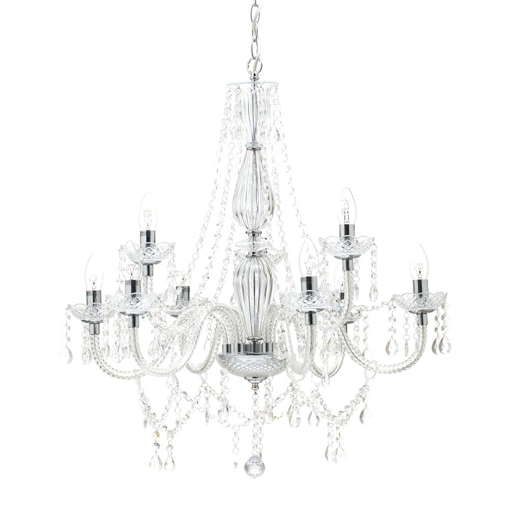 Charlotte 9 Light Chandelier, Chrome