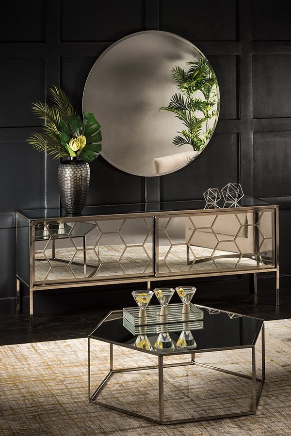 Alveare Brushed Steel  Sideboard