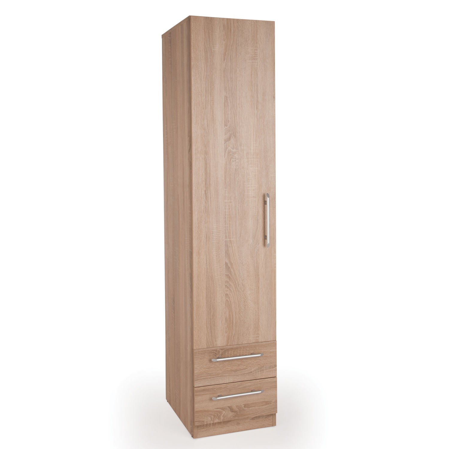 Holborn Single 2 Drawer Wardrobe, Light Wood
