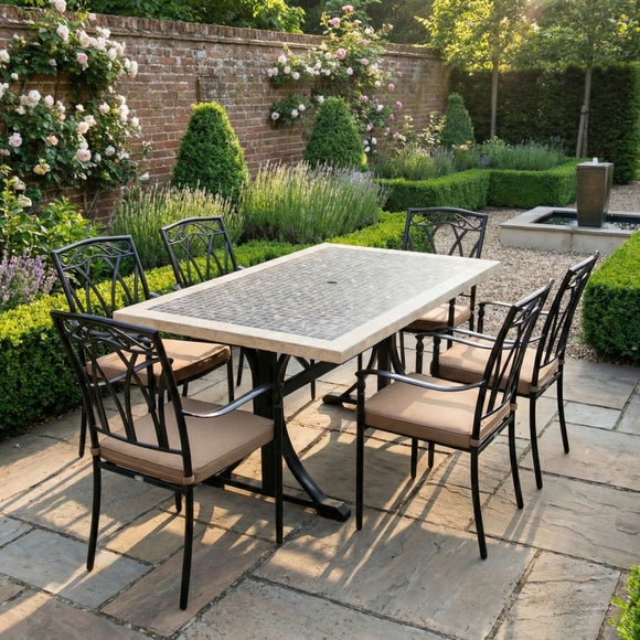 Wilmington Dining Table with 6 Ascot Chairs Set
