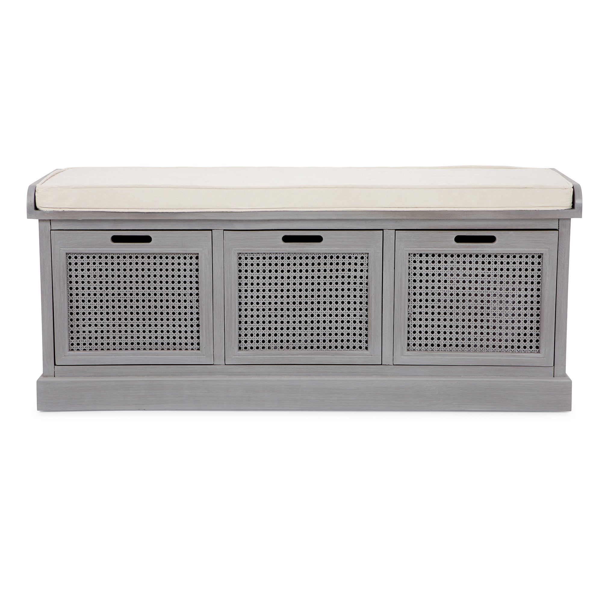 Lucy Cane Grey Storage Bench Grey