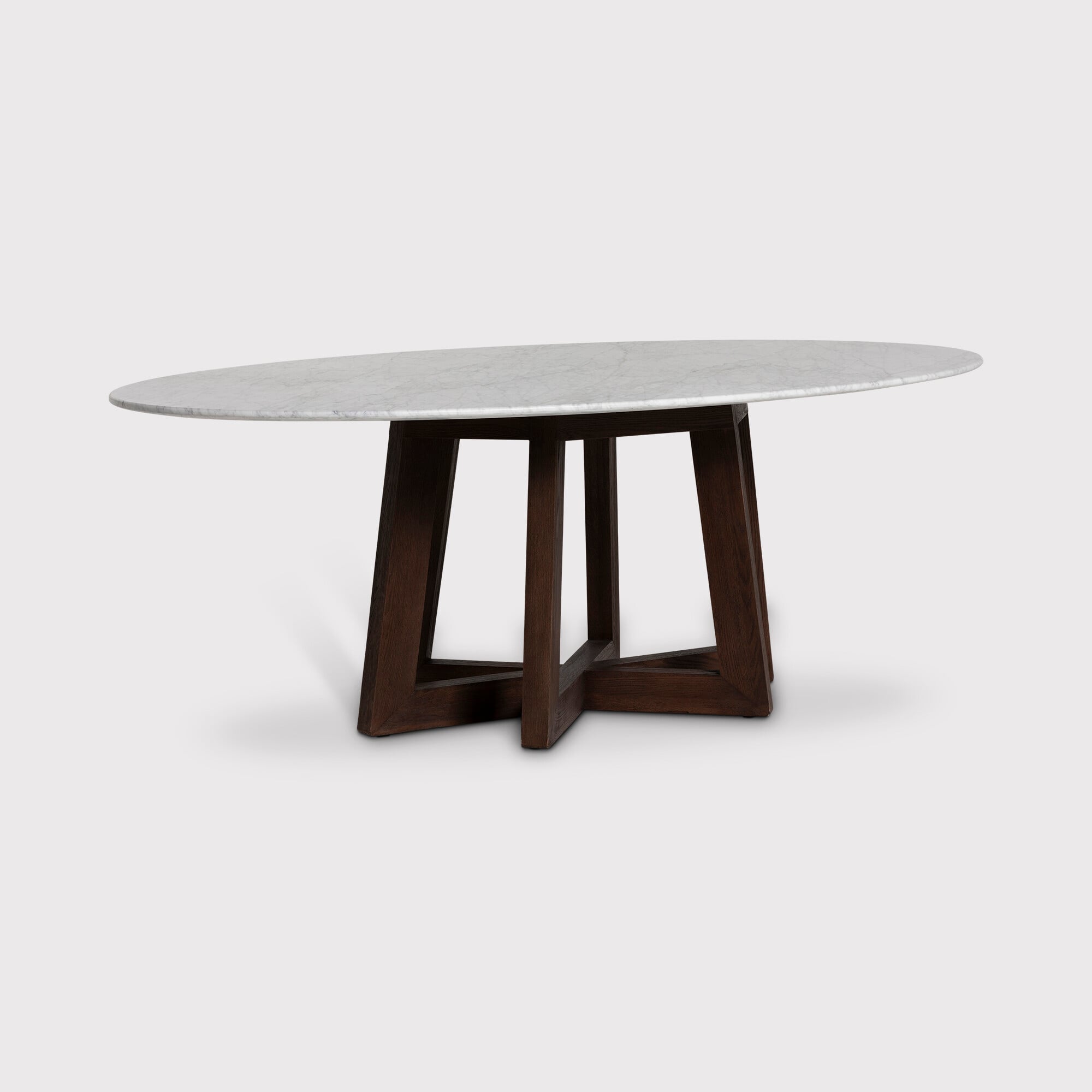 Griffin Oval Dining Table 220x120x76cm, Round, Brown Marble | Barker & Stonehouse