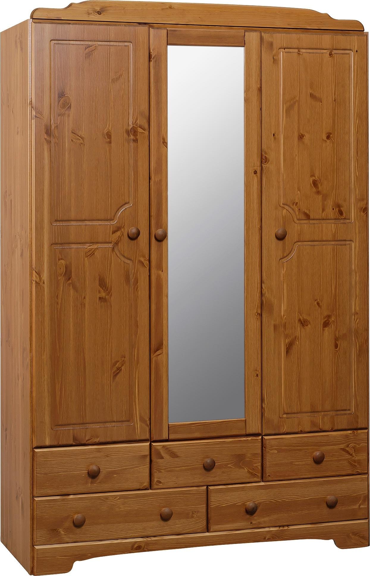 Argos Home Nordic 3 Door 5 Drawer Mirror Wardrobe - Pine