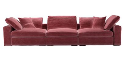 Long Island 3 Seat Sofa in Dusty Rose Cotton Matt Velvet - sofa.com