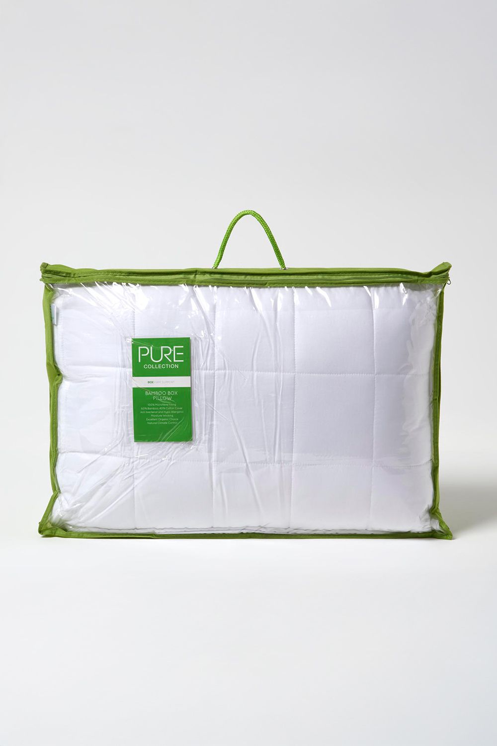 Homescapes Luxury Hypoallergenic Bamboo Pillow for Side Sleepers in White