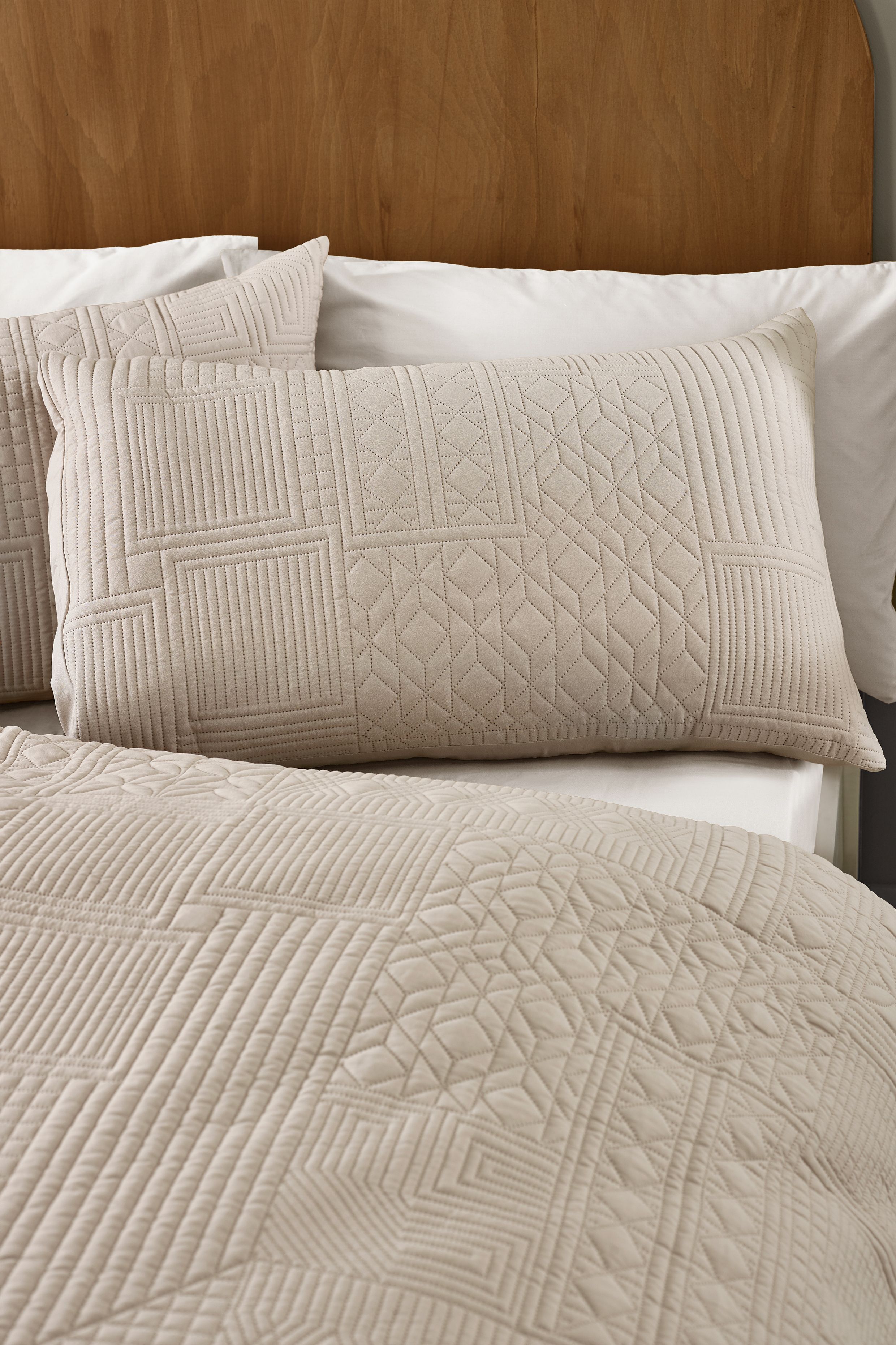 Catherine Lansfield 'Folkstone Geo' Duvet Cover Set in Natural 2