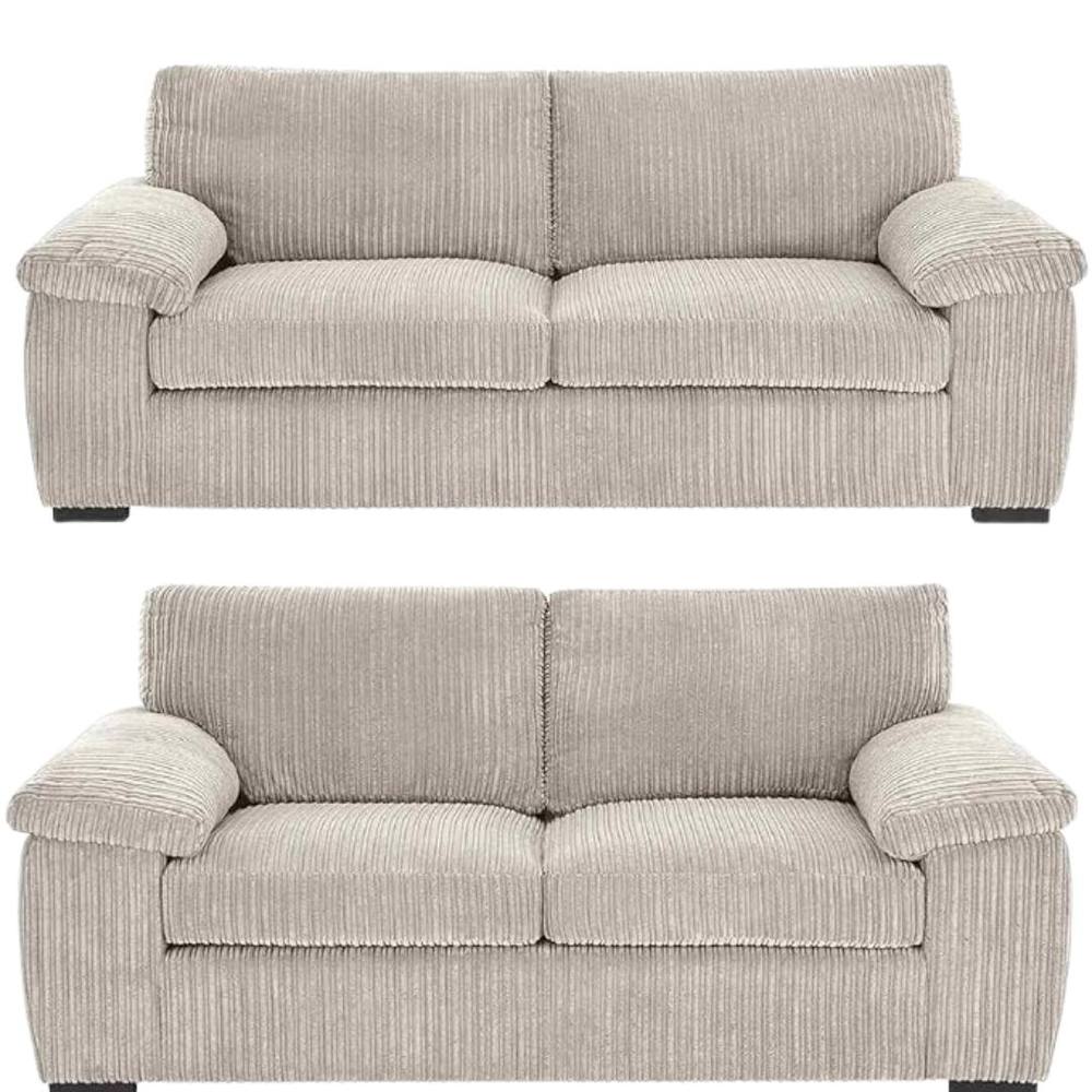 Bliss Furniture Jumbo Cord 3+2 Seater Sofa Set Luxury Comfort & Style in Cream