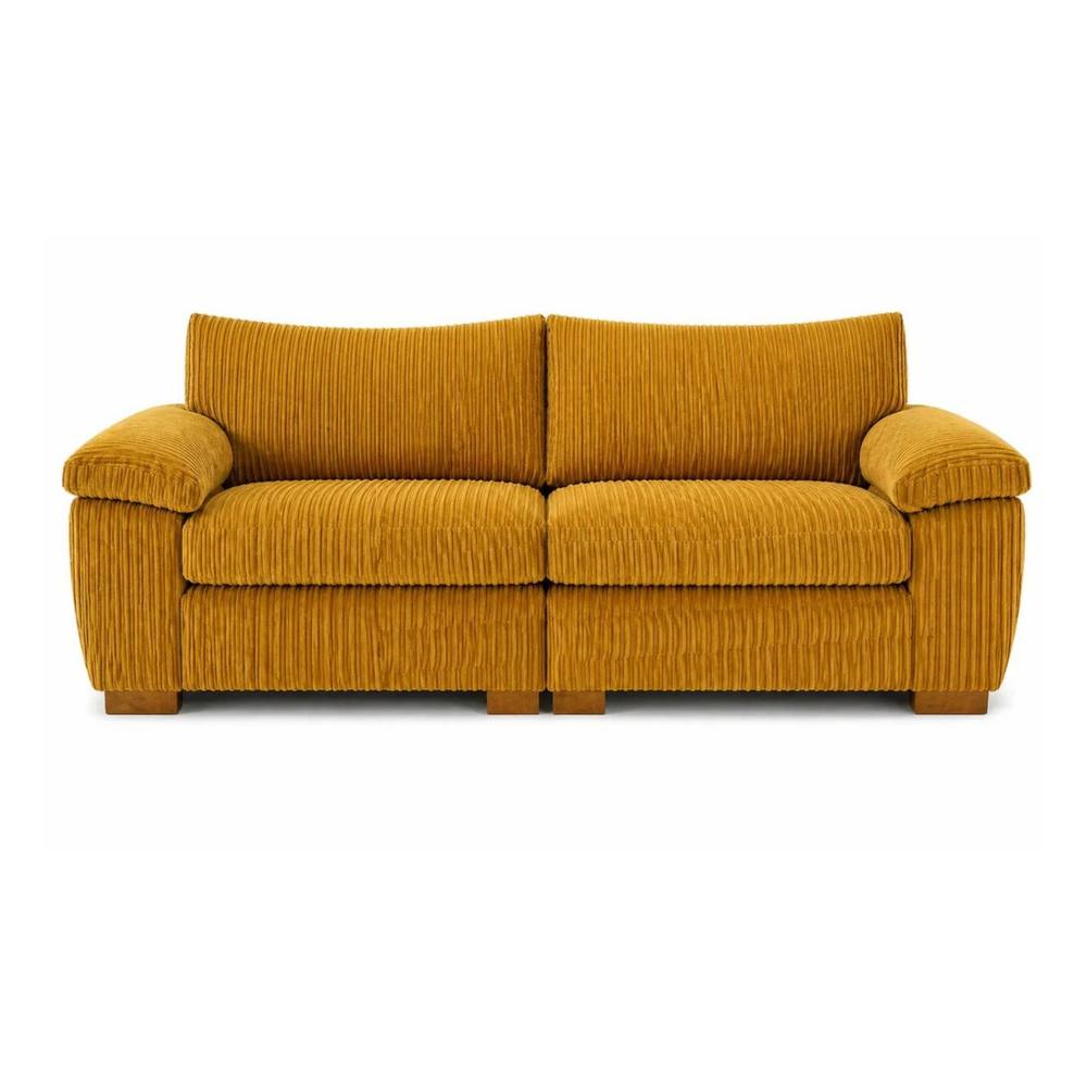Bliss Furniture Amalfi 2 Seater Split Sofa Soft Fabric in Mustard