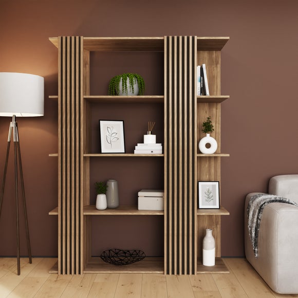 Rowan Wide Shelving Unit, Oak Effect