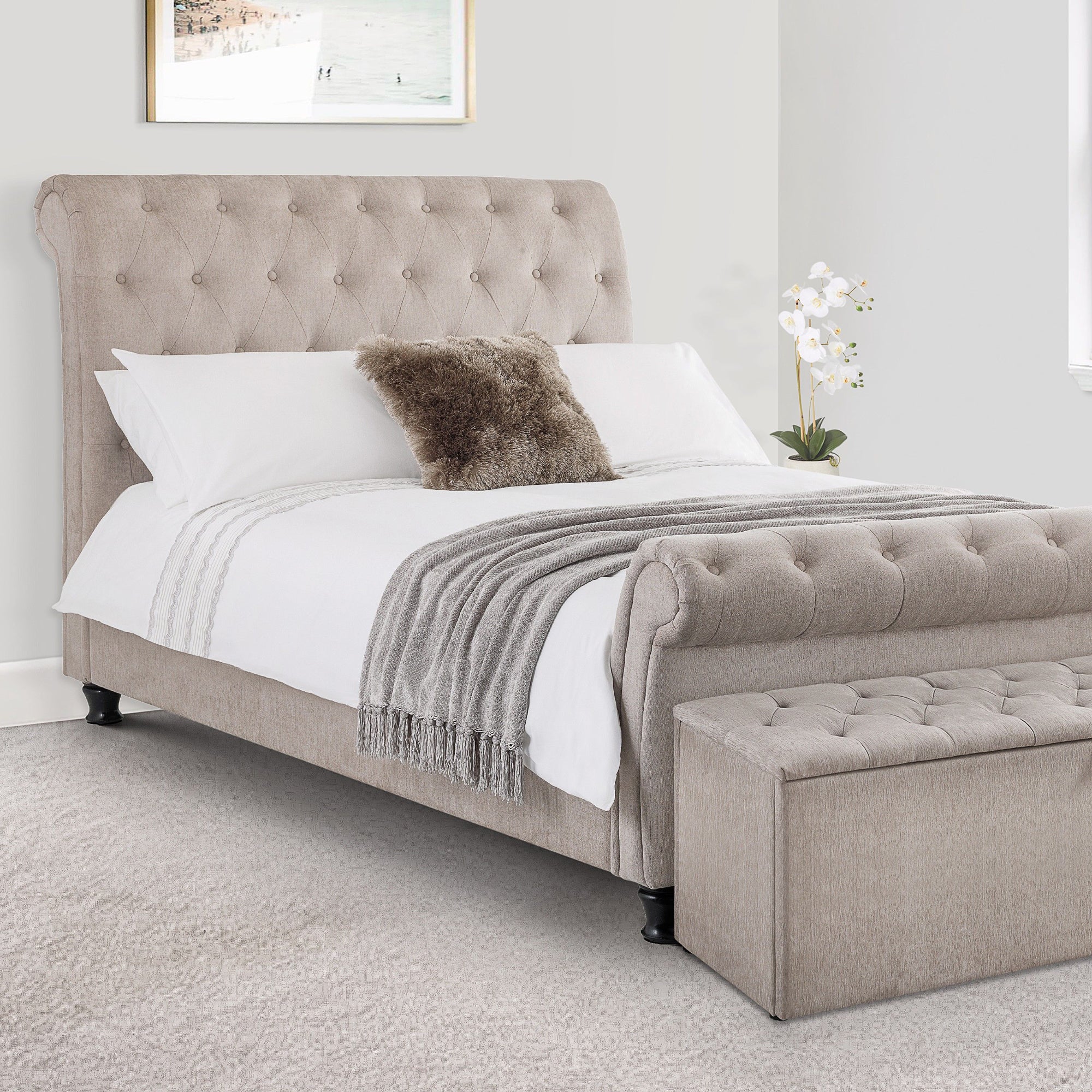 Ravello Upholstered Bed Frame Grey
