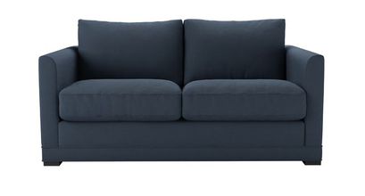 Aissa 2 Seat Sofa Bed in Midnight Blue Brushed Linen Cotton - sofa.com