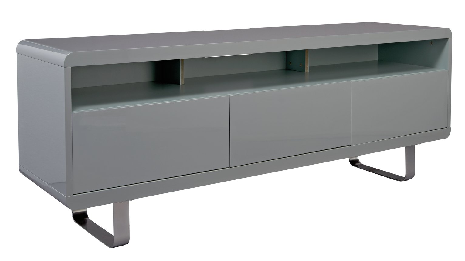 Habitat Sleigh 2 Door 1 Drawer TV Unit - Gloss Grey