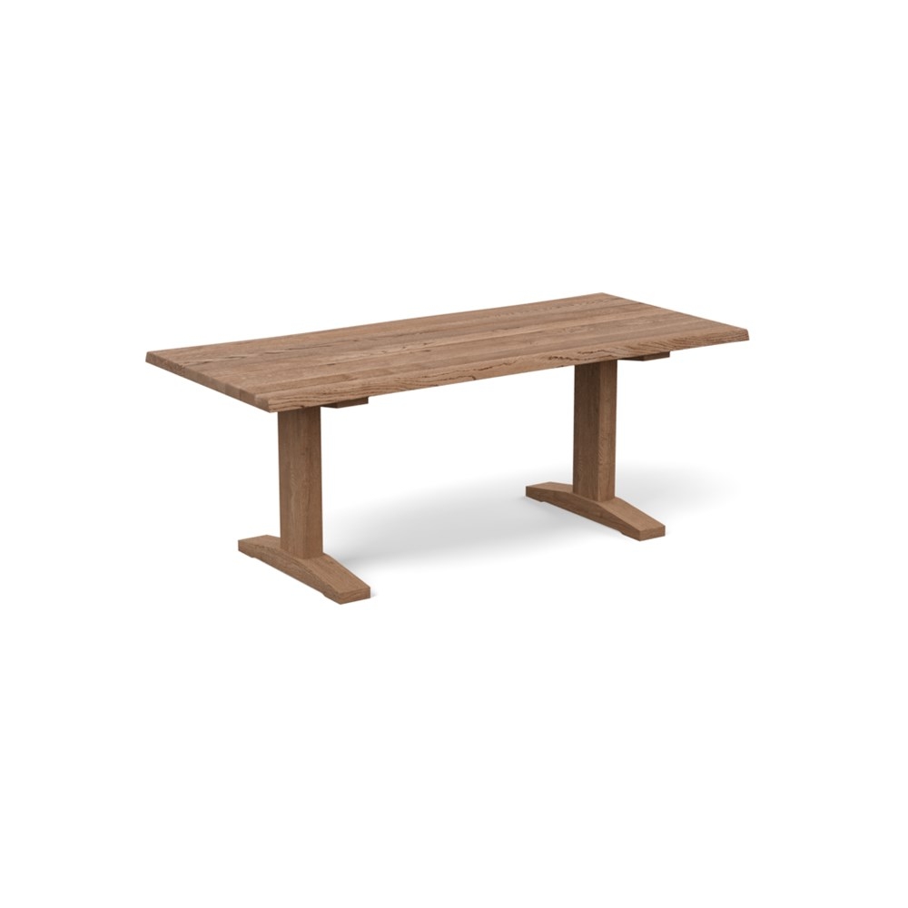 Heal's Lisbon Table 280x100cm Smoked Oak Natural Edge Filled