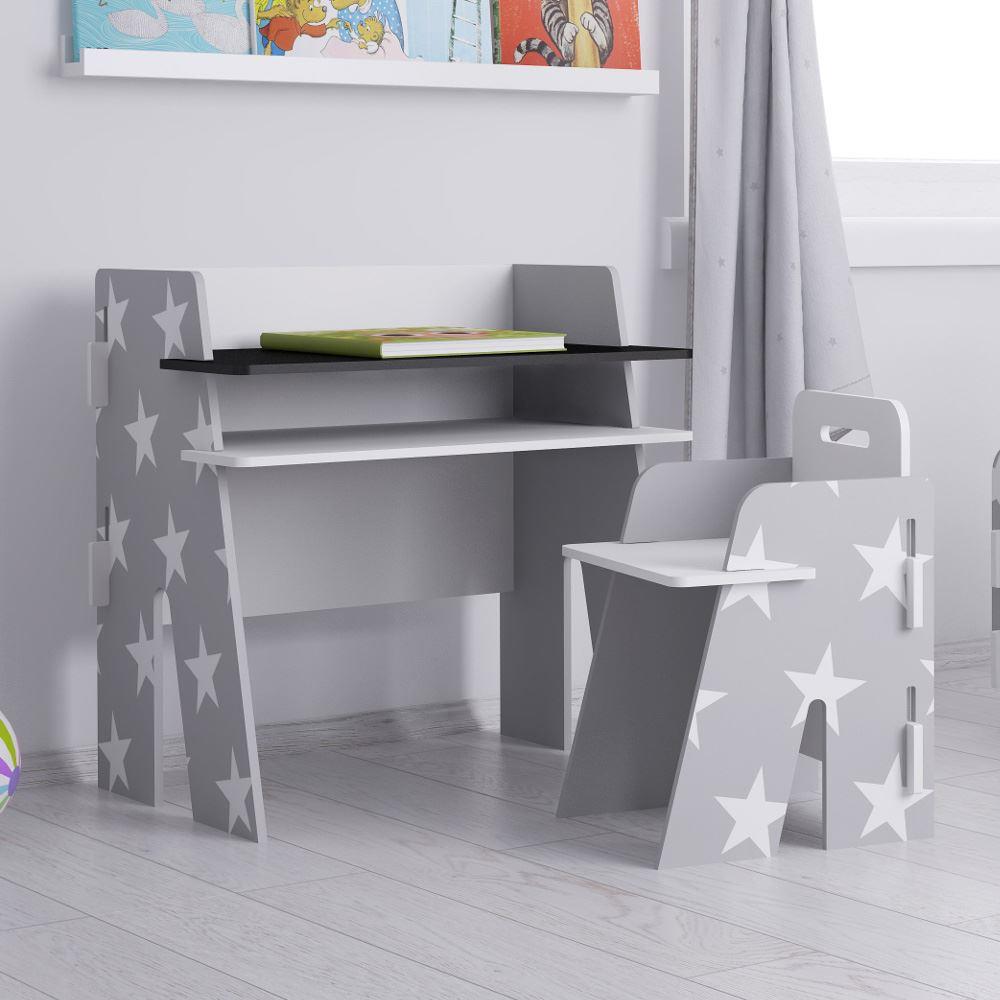 Star Grey and White Desk and Chair