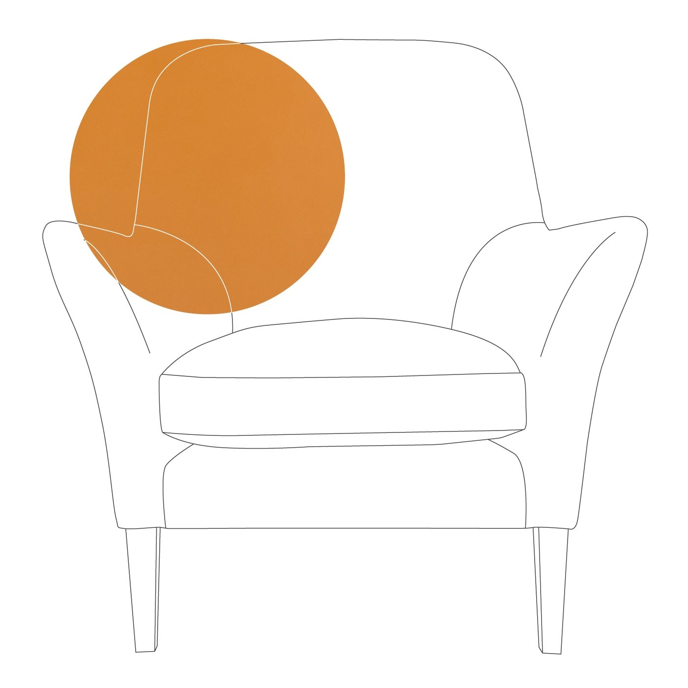 Heal's Wallis Armchair Leather Whiskey Walnut Feet