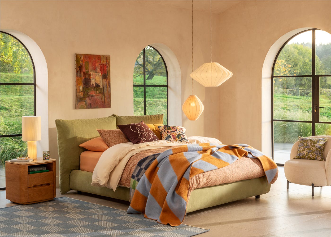 Heal's Florian Bedside Table in Blue 2