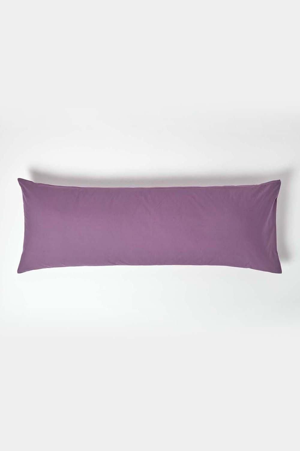 Homescapes Egyptian Cotton Housewife Body Pillowcase 200 TC in Grape