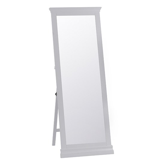 Skokie Wooden Cheval Bedroom Mirror In Grey