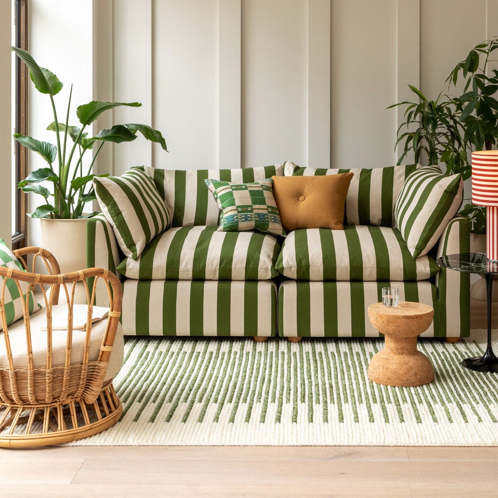 Heal's Astrid Corner Unit Smart Velvet Forest Natural Beech Feet 3