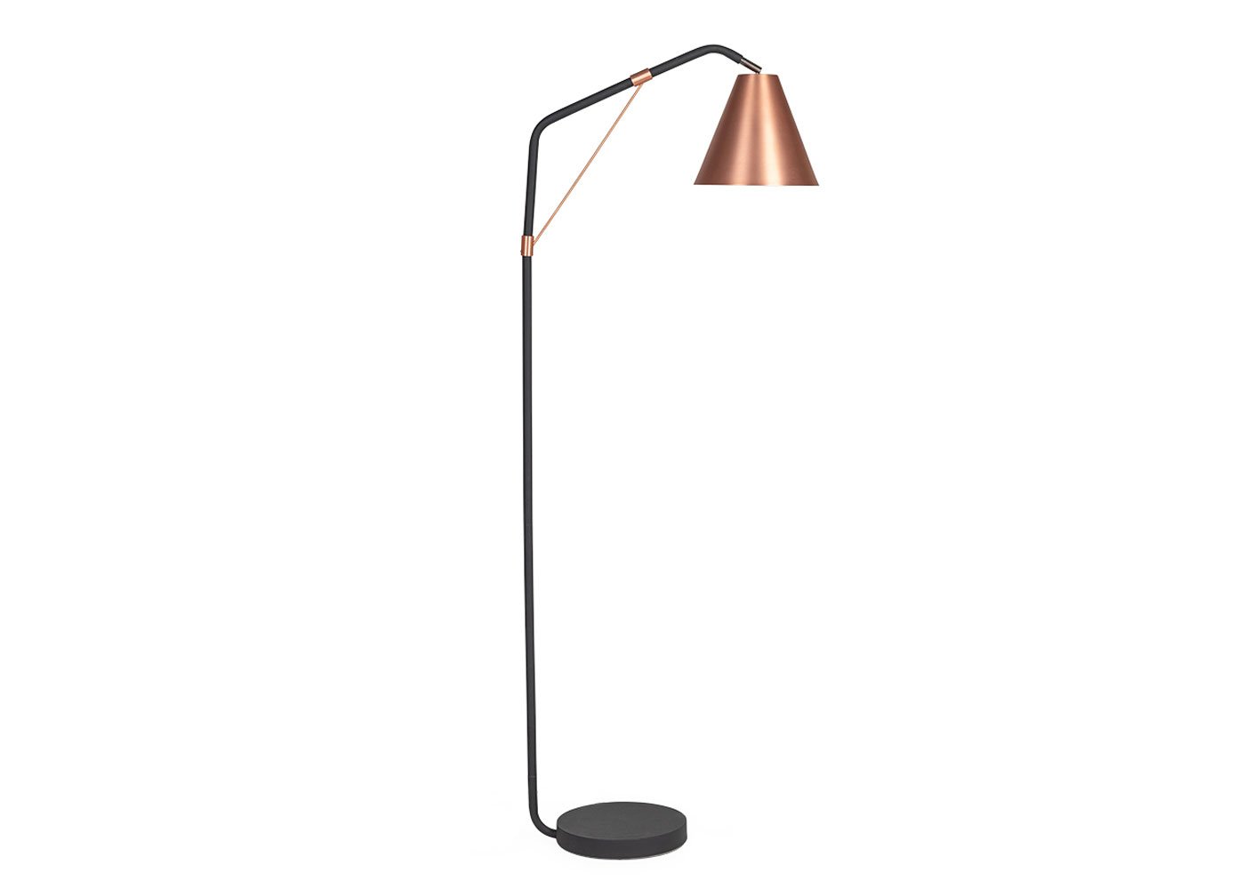 Heal's Hayden Floor Lamp Black Base Copper Shade