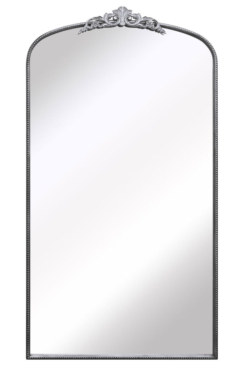 MirrorOutlet Silver Metal Framed Arched Wall Mirror 68" X 38" (174CM X 96CM) 3