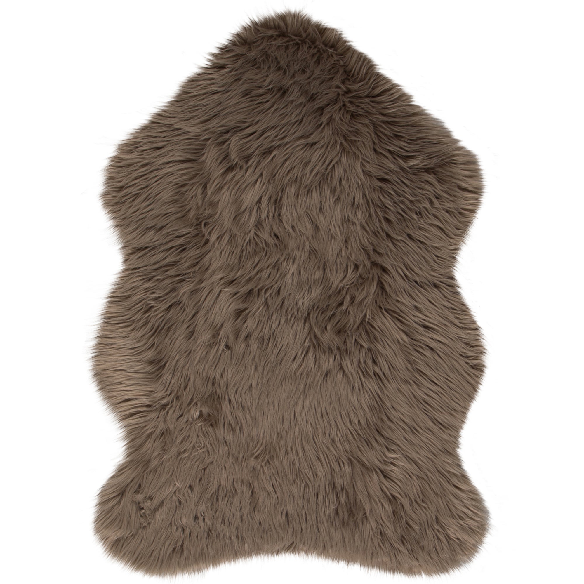 Single Pelt Faux Sheepskin Rug Brown