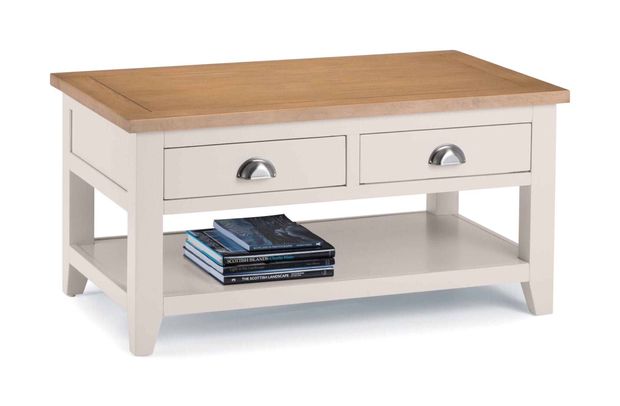 netfurniture Rachet Coffee Table 2 Drawers in Grey