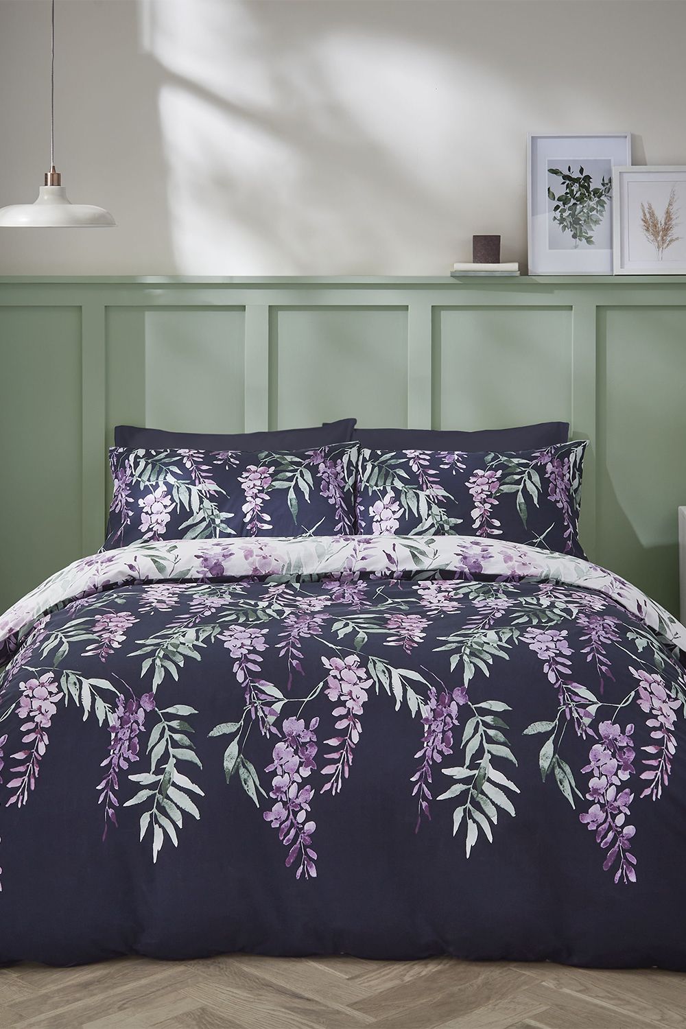 Catherine Lansfield 'Wisteria Floral' Duvet Set in White