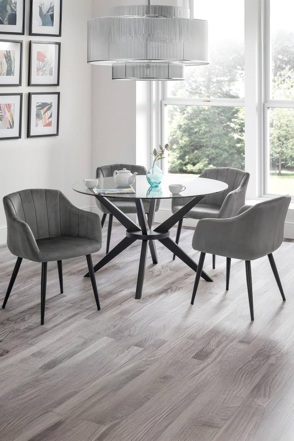 Julian Bowen Hobart Upholstered Dining Chair (Set of 2) in Grey 4