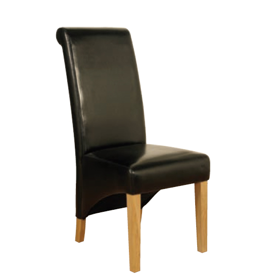 Rocco PU Leather Dining Dining Chair In Black