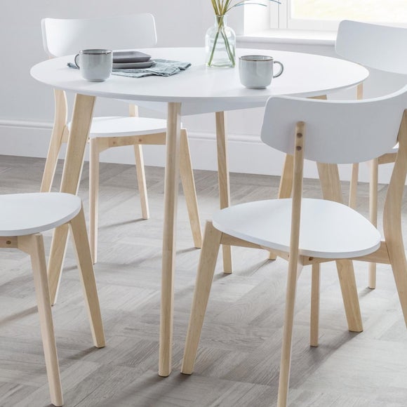 Casa 4 Seater Round Dining Table, White
