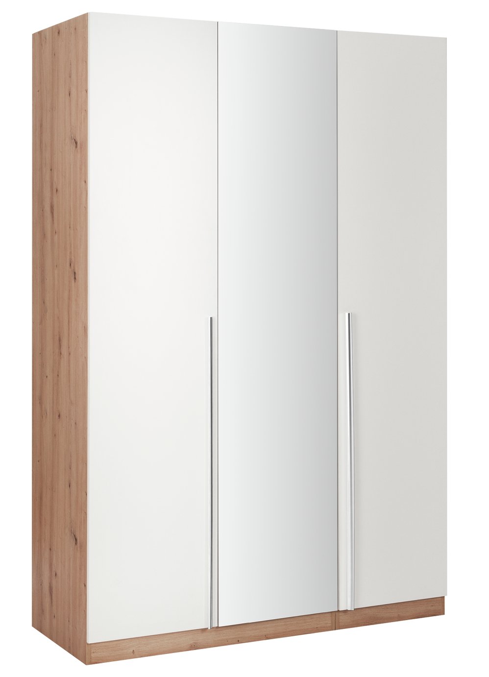 Habitat Munich 3 Door Mirror Wardrobe -White & Oak Effect
