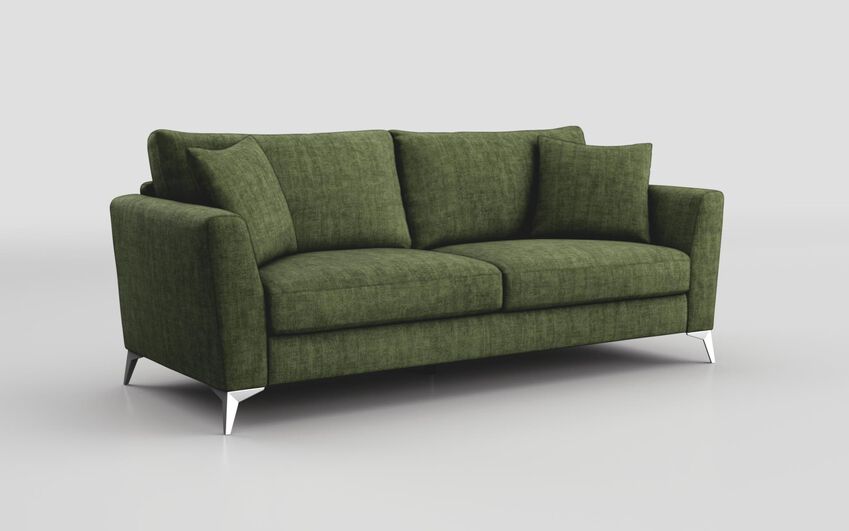 Green Fabric Bosini 3 Seater Sofa