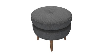 Felix Round Footstool in Charcoal Brushed Linen Cotton - sofa.com