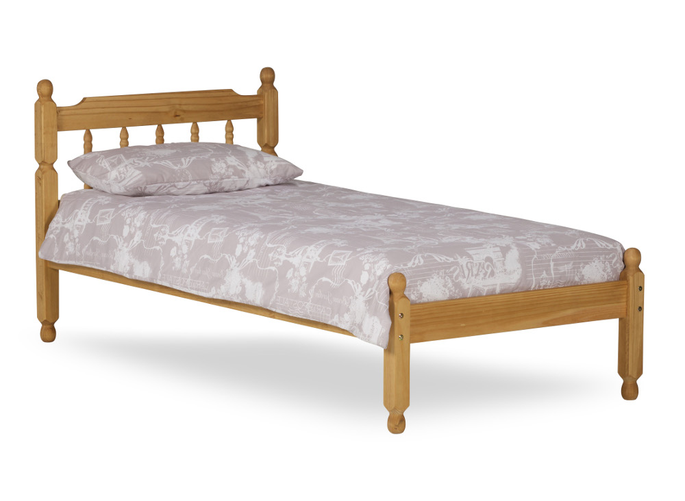 Wooden Bed Frame 4ft Small Double Colonial Waxed Pine