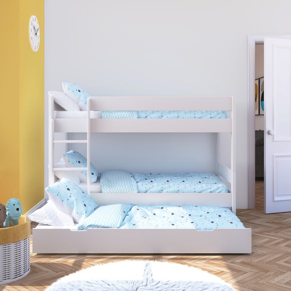 Compact Wooden Bunk Bed With Open Trundle