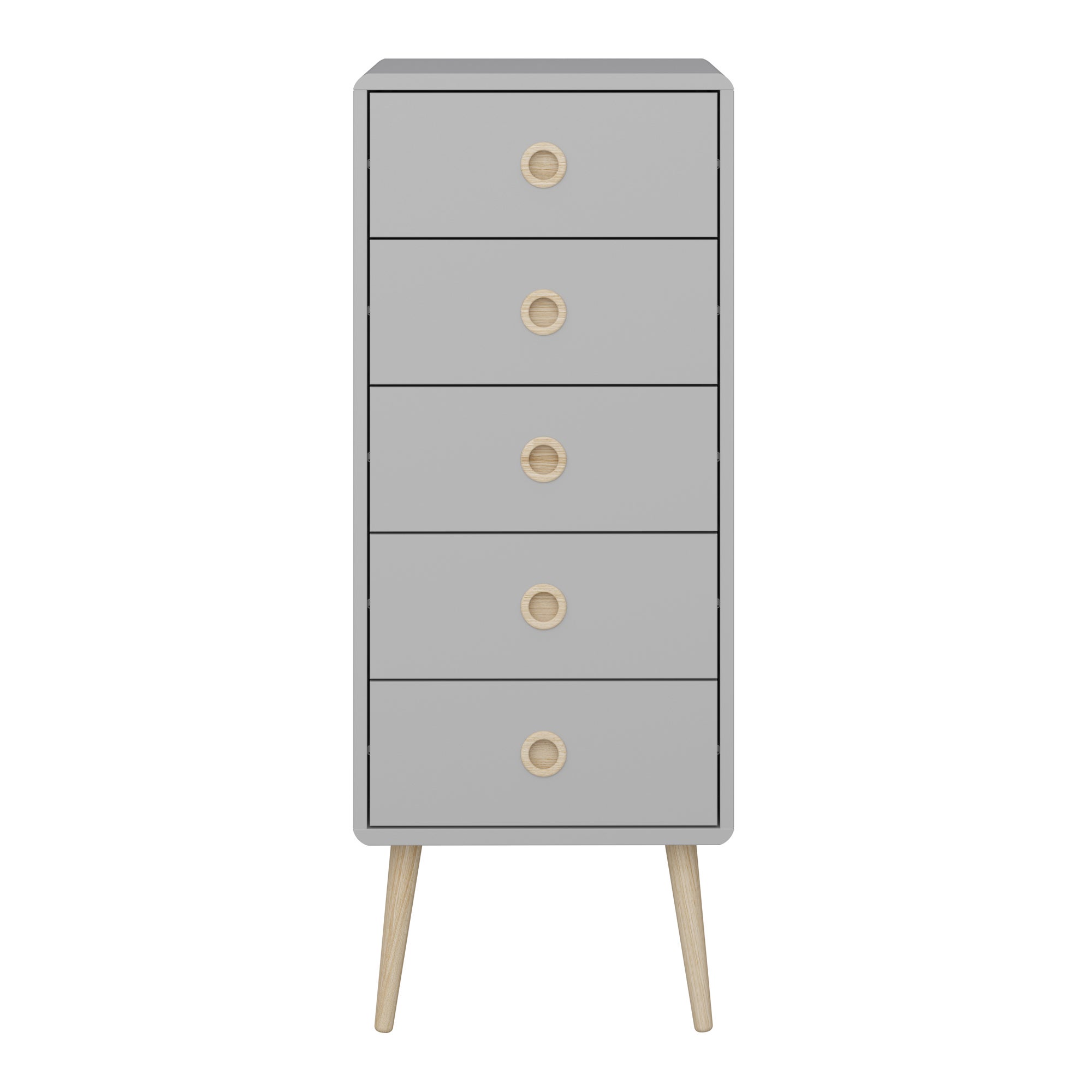 Softline 5 Drawer Tallboy Grey