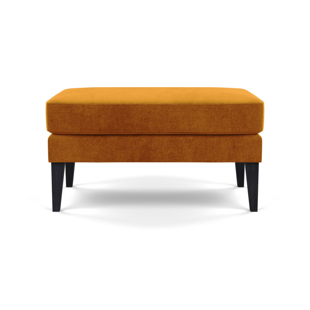 Heal's Richmond Ottoman Smart Luxe Velvet Cognac Black Feet