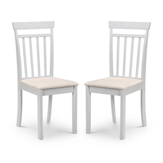 Coast Pebble Wooden Dining Chair In Pair