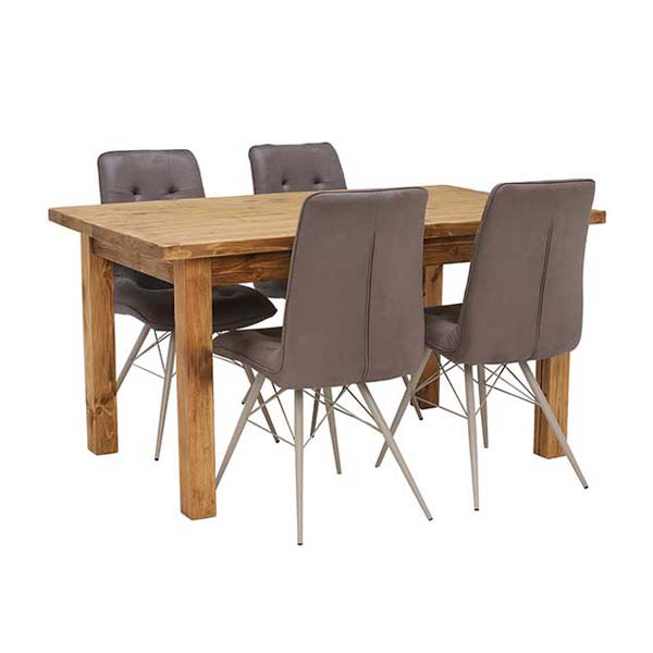 Covington Reclaimed Wood Dining Table and 4 Hix Chairs