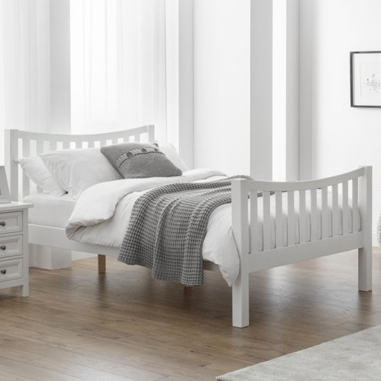Madison Curved High Foot End Double Bed In Surf White
